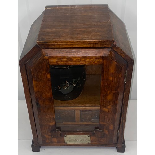 52 - Vintage Tobacco Cabinet With Pot and Working Drawers, Local Interest With Accrington Plaque