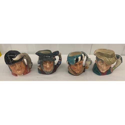 70 - Four Royal Doulton Character Jugs and one unmarked to include Gone away, Van Winkle, The Falconer (4... 