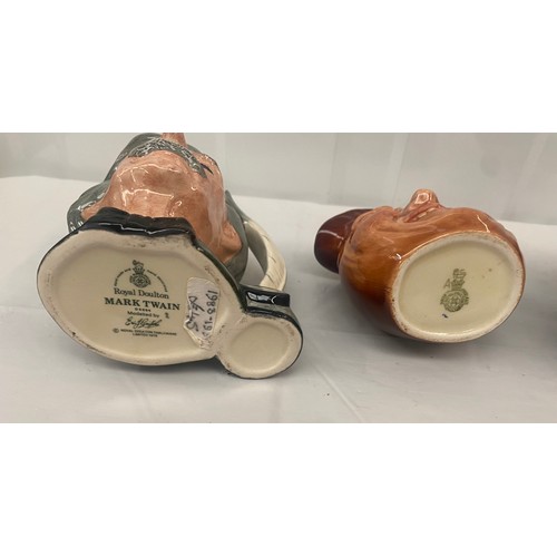 72 - Three Royal Doulton Small Character Jugs to include Mark Twain, John Barleycorn, Porthos (3)