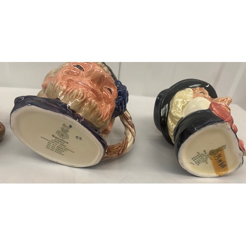 73 - Three Royal Doulton Character jugs and one Toby Jug, to include Mad Hatter, Bacchus (4)