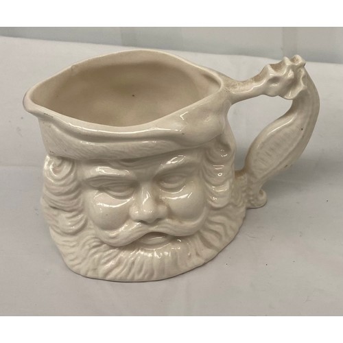 76 - White Glazed Character Jug of Neptune