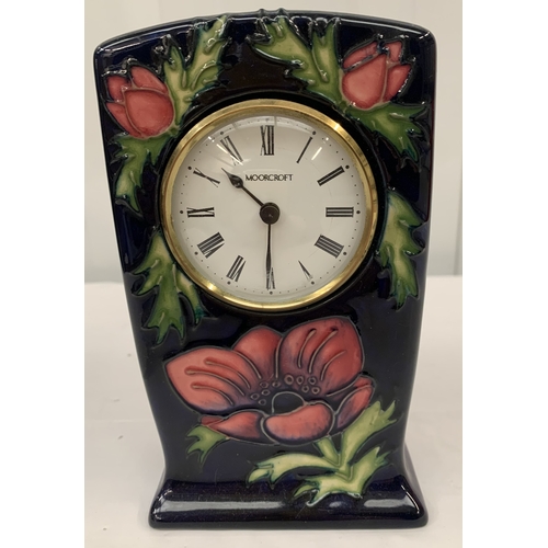 79 - Moorcroft Clock Decorated with Anemones