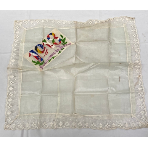 87 - World War 1 French Silk Handkerchief 1918