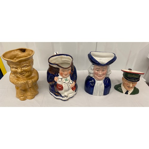 100 - Four differnet Toby and Character Jugs, to include Shorter & Son, Wood & Sons, Carlton Ware etc (4)