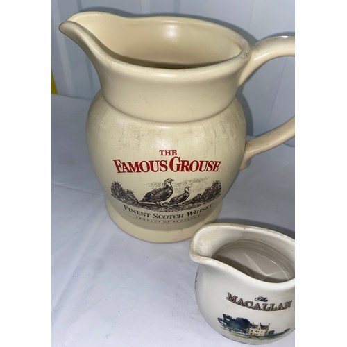 120 - Three Vintage Whiskey Jugs, two Famous Grouse and one Macallan