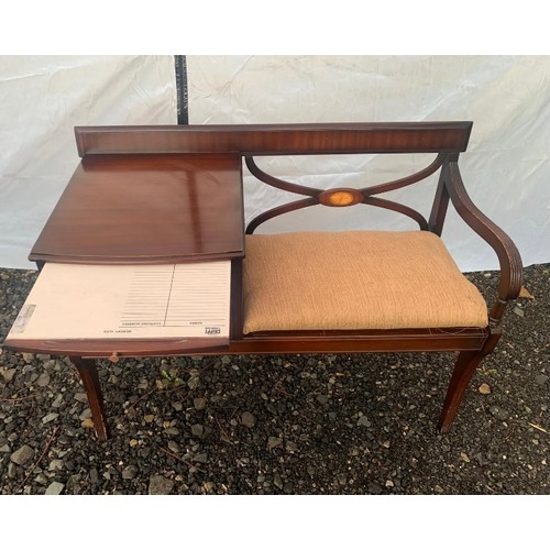 377 - Chippy Heath Inlaid Mahogany Telephone Table (Collect From Vendor M46 9BE)