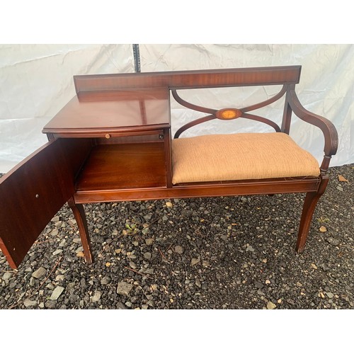 377 - Chippy Heath Inlaid Mahogany Telephone Table (Collect From Vendor M46 9BE)