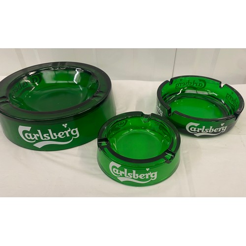 105 - Three Vintage Carlsbery Glass Ash Trays (3)