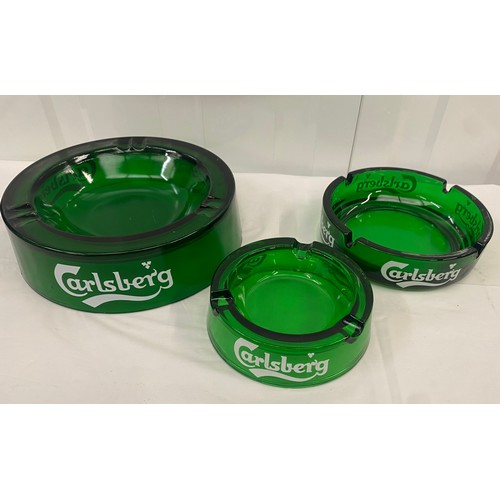 105 - Three Vintage Carlsbery Glass Ash Trays (3)