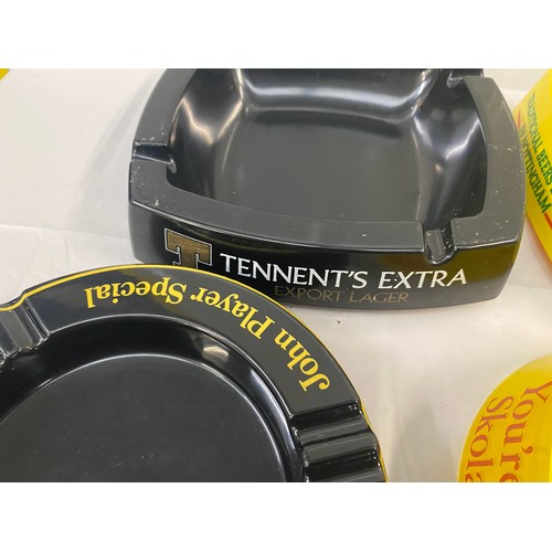 109 - Five Vintage Ash Trays to include Stones, Tennents, Skolar (5)