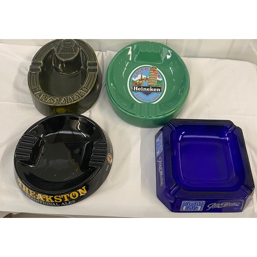 111 - Four Vintage Ash Trays to include Theakston, Heineken, Mansfield, Artic Lite (4)