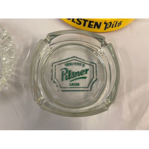 112 - Four Vintage Ash Trays to include Holsten Pils, Pilsner and Glass Ash Trays (4)