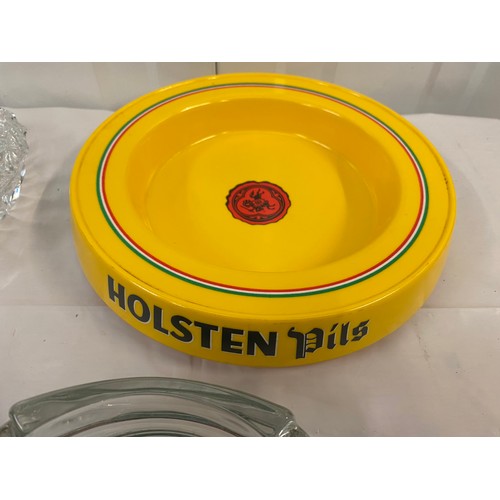 112 - Four Vintage Ash Trays to include Holsten Pils, Pilsner and Glass Ash Trays (4)