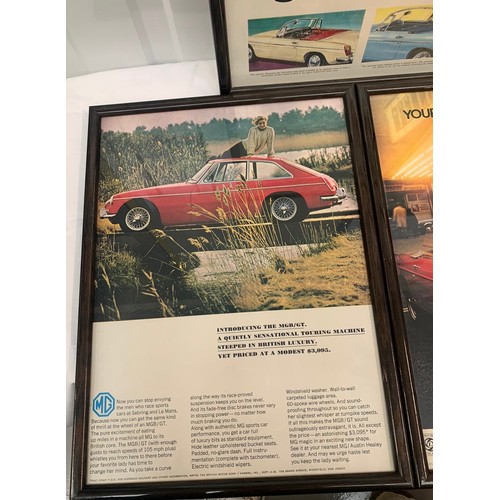 378 - Three Framed MGB Car Posters bY MG in Black Frames