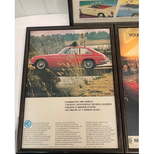 378 - Three Framed MGB Car Posters bY MG in Black Frames