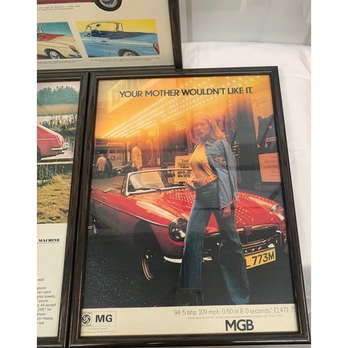 378 - Three Framed MGB Car Posters bY MG in Black Frames