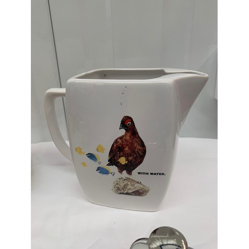 115 - Three Vintage Famous Grouse Jugs and Five Famous Grouse Hip Flasks In Bags (8)