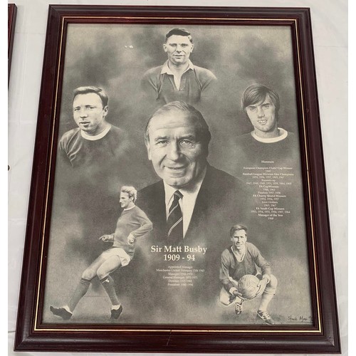 113 - Two Framed Manchester United Posters Sir Matt Busby 1909-94 & Manchester United Kings Of Old Traffor... 