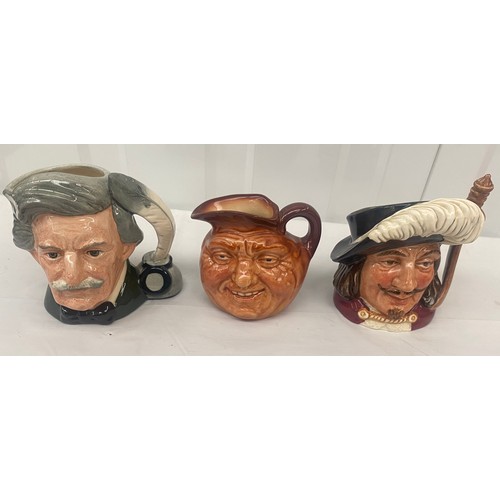 362 - Three Royal Doulton Small Character Jugs to include Mark Twain, John Barleycorn, Porthos (3)