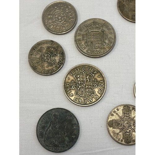 499 - Selection of Half Crowns and Florins from early to mid 20th century