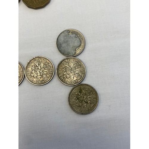 501 - Selection of Six Pence, Three Pence and a 1909 Farthing