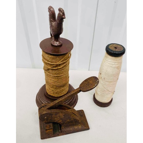 Antique cockerel string holder with rooster finial, with twine ...