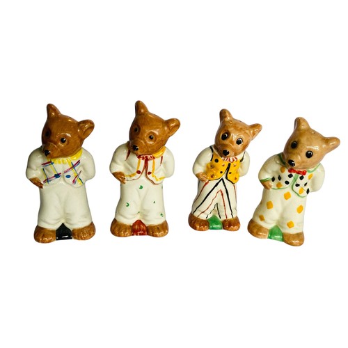 76 - Four Large Goldilocks Bears, One A/F Green
