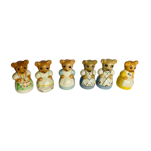 76 - Four Large Goldilocks Bears, One A/F Green