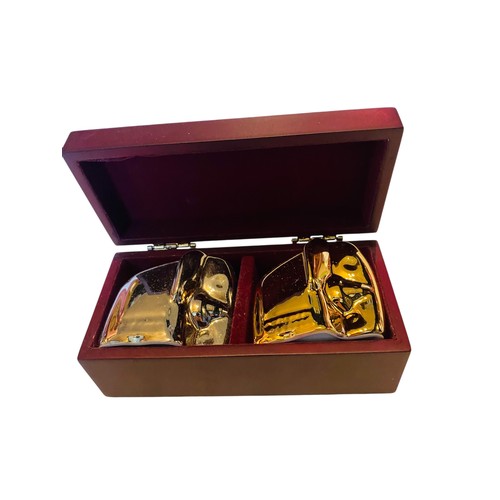 172 - Two Caparison Elephants with Tea in Box marked MLESNA