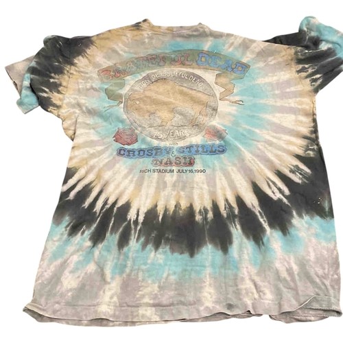 3 - Tie-dye cotton short-sleeve T-shirt printed for Grateful Dead's 25th anniversary concert with Crosby... 