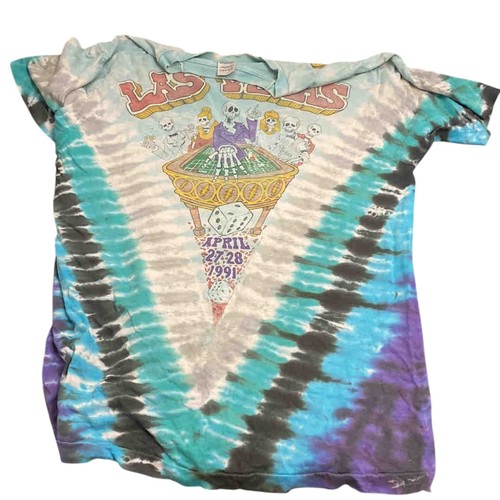 5 - Vintage Grateful Dead Las Vegas April 27-28 1991 tie-dye cotton concert T-shirt, Fruit of the Loom X... 