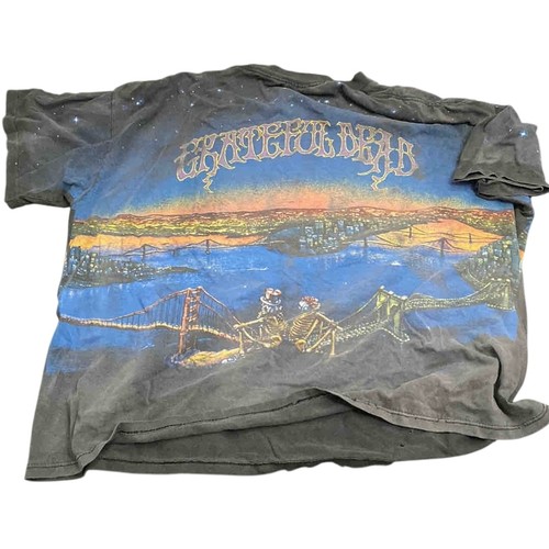 8 - Grateful Dead black cotton T-shirt, Oats brand, XL, front and back sunset San Francisco bridge scene... 