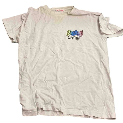 12 - White short-sleeved cotton T-shirt, back with large colourful CREWZ / Lunch Time Ahead! shark-in-car... 