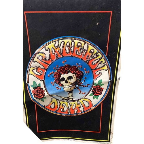 13 - Grateful Dead Skull & Roses blacklight velvet poster, Brockum #827, �1996 GDM Inc., manufactured und... 