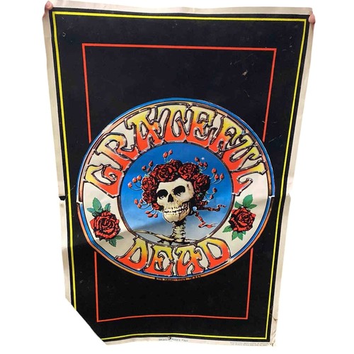 13 - Grateful Dead Skull & Roses blacklight velvet poster, Brockum #827, �1996 GDM Inc., manufactured und... 