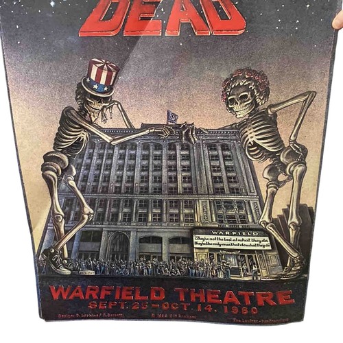 14 - Bill Graham Presents Grateful Dead Warfield Theatre concert poster, San Francisco, 25 September 14 O... 