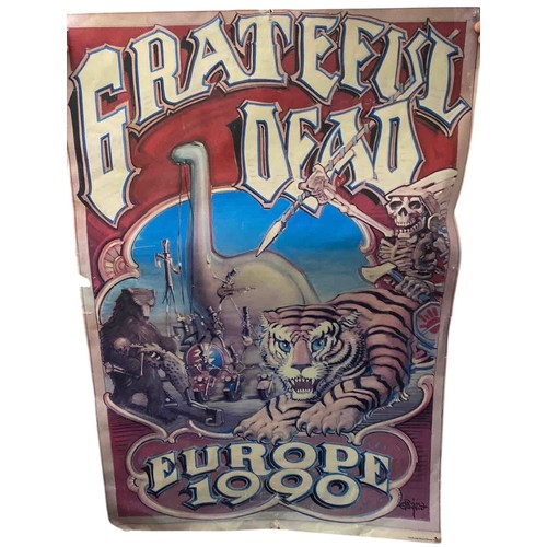 16 - Colour lithographic concert poster for Grateful Dead's Europe 1990 tour, designed and signed in the ... 