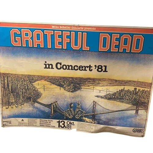 17 - Grateful Dead German tour poster, in Concert 81, 13 Oktober 1981, Walter-Köbel-Halle, Rsselsheim; co... 