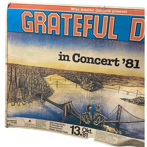 17 - Grateful Dead German tour poster, in Concert 81, 13 Oktober 1981, Walter-Köbel-Halle, Rsselsheim; co... 
