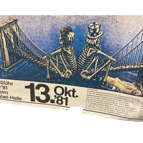 17 - Grateful Dead German tour poster, in Concert 81, 13 Oktober 1981, Walter-Köbel-Halle, Rsselsheim; co... 