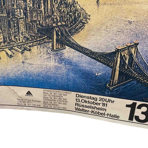 17 - Grateful Dead German tour poster, in Concert 81, 13 Oktober 1981, Walter-Köbel-Halle, Rsselsheim; co... 