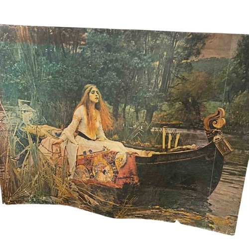 19 - Poster of John William Waterhouse's 1888 painting The Lady of Shalott, colour reproduction on paper