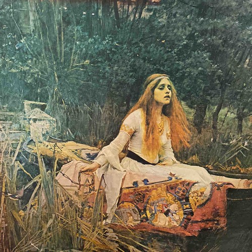 19 - Poster of John William Waterhouse's 1888 painting The Lady of Shalott, colour reproduction on paper