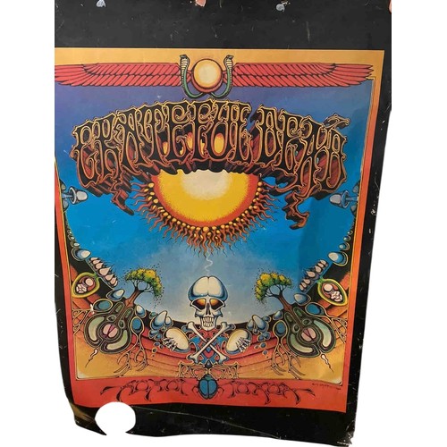 21 - Grateful Dead psychedelic poster, circa 1970s, lithographic print with Egyptian winged sun disk, rad... 