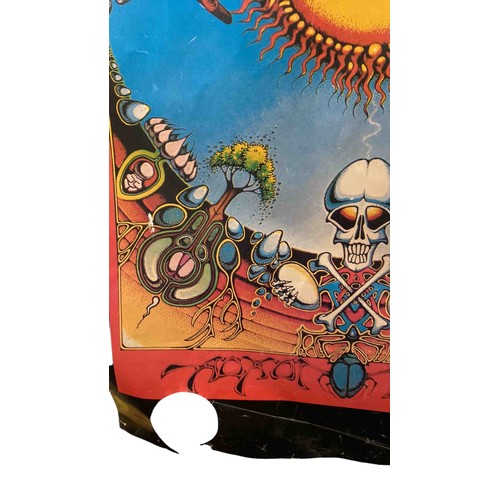 21 - Grateful Dead psychedelic poster, circa 1970s, lithographic print with Egyptian winged sun disk, rad... 