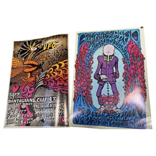 25 - Set of 3 psychedelic rock concert posters: Dantalian's Chariot/UFO Roundhouse (Sept 1967), stylised ... 