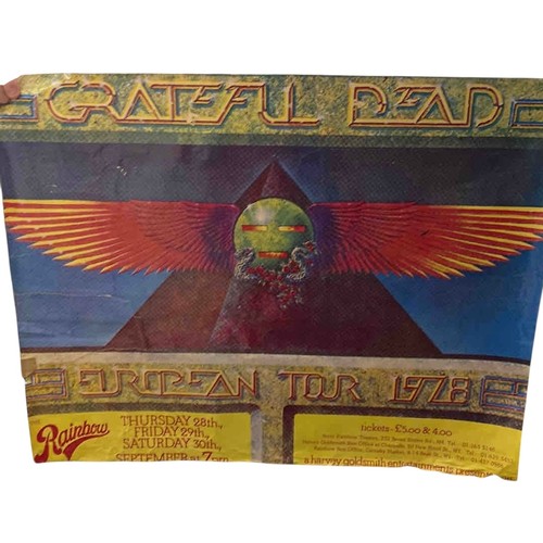 28 - Grateful Dead European Tour 1978 Rainbow Theatre London poster, colour offset lithograph with winged... 