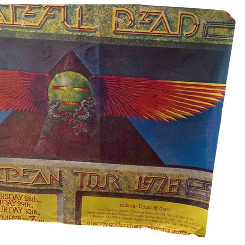 28 - Grateful Dead European Tour 1978 Rainbow Theatre London poster, colour offset lithograph with winged... 