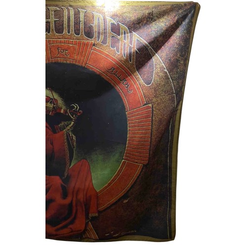29 - Grateful Dead 'Blues for Allah' textile wall hanging, printed with skeleton violinist artwork in red... 