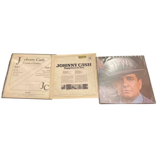 30 - Set of 3 Johnny Cash vinyl LPs: Country Classics; Happiness Is You; Johnny 99.